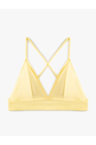 Koton Üçgen Bikini Üstü Basic Arkası Çapraz Bağlamalı Sarı 4sak10204mm Sarı