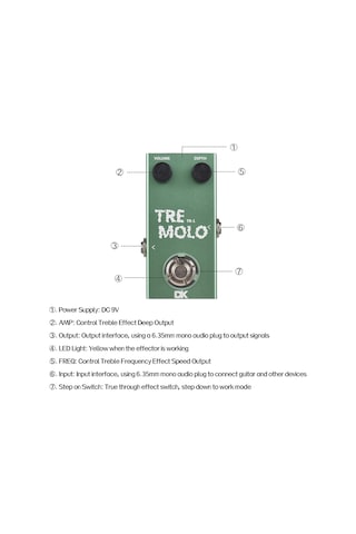 Dk Gitar Tremolo Pedalı Elektro Gitar Efekt Pedalı Açık Yeşil
