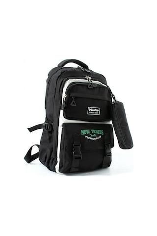 Ventis Unisex Kalemlikli Okul Çantası Lise Ortaokul 2'li Set Sırt Çantası 43 30 Cm Çok Cepli Vnt7-a Siyah
