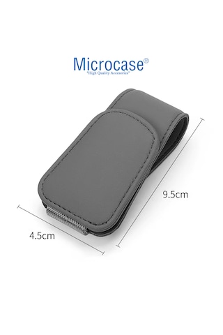 Microcase Universal Suni Deri Oto Güneş Gözlük Tutucu Askılık Mıknatıslı - Al5240 Gri