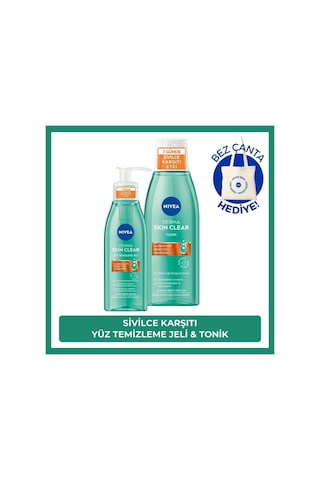 Nivea Derma Skin Clear Sivilce Karşıtı Yüz Temizleme Jeli 150 ML + Tonik 200 ML﻿﻿
