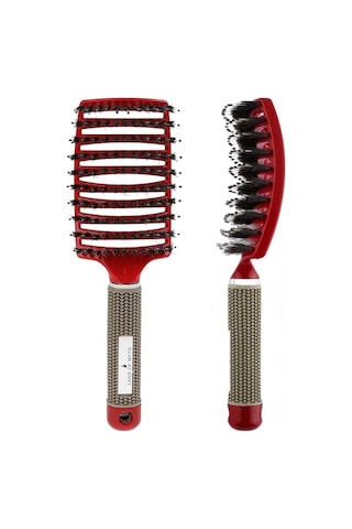 Land Of Myth LOM1076 Dolaşık Saç Açma Tarama Fırçası Antistatik İyonik Yetişkin & Çocuklar İçin Kırmızı