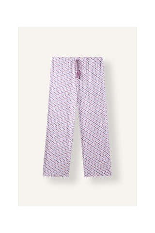 Defacto Relaxed Fit Uzun Kollu Düğmeli Desenli Pijama Takımı H9099ax26aupr461 Mor-pr461