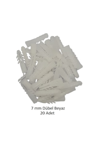 Dübel, 7 Mm Beyaz Dübel, 20 Adet