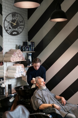 Berber Kuaför Duvar Saati Mdf Duvar Dekorasyon Lazer Kesim 32x32