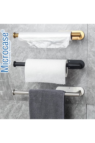 Microcase Çok Amaçlı Mutfak Banyo Tuvalet Paslanmaz Çelik Kağıt Havluluk 2 Adet Al5447 Gümüş