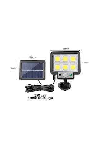 Jx-f72 Solar Panelli Hareket Sensörlü Üç Modlu Duvar Lambası Çok Renkli