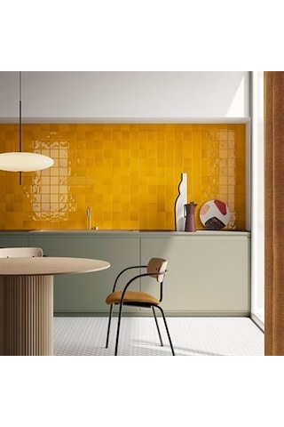 VitrA 10x10 Retromix Fon Amber Sarı Parlak Duvar Karosu K94842380