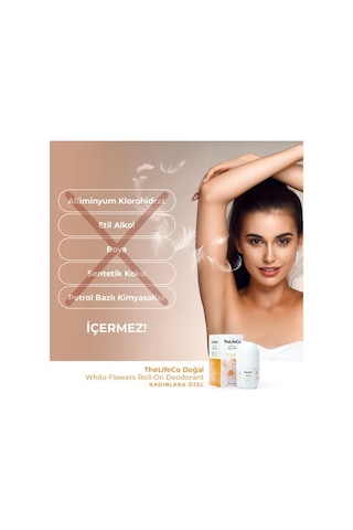 TheLifeCo Doğal Roll-on Deodorant Cherish 60 ML + White Cedar 60 ML + White Flowers 60 ML