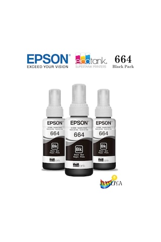 Epson 664 C13T664 EcoTank L386 Siyah Mürekkep Seti
