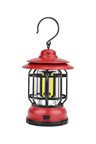 Youmex Oranj Dışarıda Kullanım Kamp Lambası, Demir Sanayi Stili, Ip65 Su Geçirmez, Zayıf/güçlü Iki Işık Modu, 3 Aa Pil İle Çalışır Pil Dahil Değil Çok Renkli