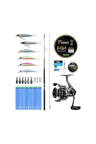 Yek Outdoor Shore Jig Seti Okuma Azores Shore Jigging Spin 292cm 20-80gr 2 Parça Olta Kamışı&okuma Safyre Sf-4000a 7+1bb Olta Makinesi