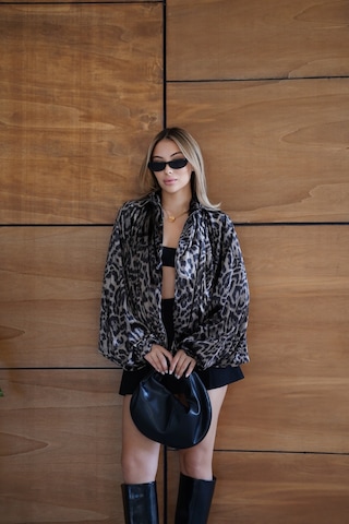Cemo Leopar Desenli Kısa Kürk Ceket LEOPAR
