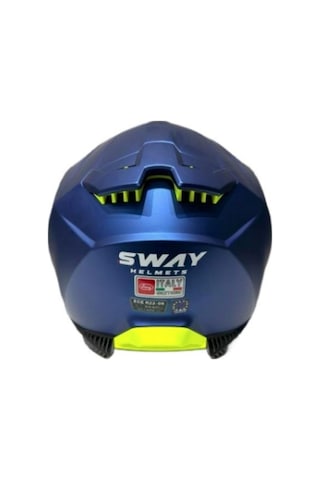 Sway XBYC 865 Full Face Güneş Gözlüklü Kapalı Motosiklet Kaskı Mat Mavi