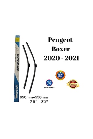 Peugeot Boxer 2020 2021 Uyumlu Ön Cam Muz Tipi Silecek Süpürgesi Seti 650/550mm