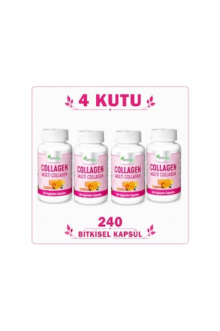 İlim Collagen Multi Collagen Takviye Edici Gıda 4 x 60 Bitkisel Kapsül