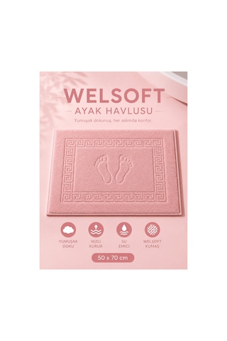 Welsoft Ayak Havlusu-paspası Ayak İzli Desenli