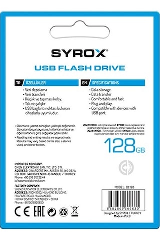 Syrox 128 Gb Usb Flash Bellek Bold Bl128