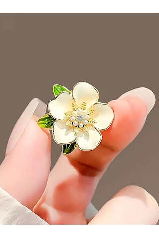 Bijoubijou Kadın Broşları 2'li Paket Çiçek 250613480 Altın Rengi