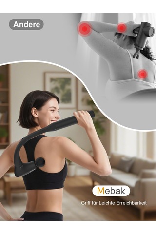 Mebak M3 Masaj Tabancası Masaj Kas Masaj Tabancası 2'si 1 Arada Dönüştürülebilir Masaj Tabancası Sırt, Omuz Ve Vücut Rahatlaması İçin 5 Vitesli Elektrikli Ultra Sessiz El Masaj Tabancası
