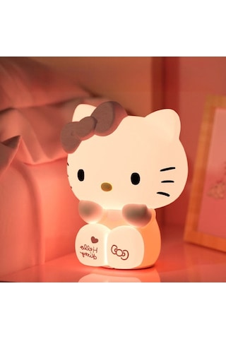 Konesam 15cm Kedi Şekilli Silikon Yatak Odası Lambası, Dokunarak Açma/kapatma Fonksiyonuyla Gece Lambası Pembe