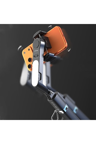 Lenyes Lph124 Dolgu Işıklı Teleskopik Tripod Ve Mini Selfie Çubuğu Siyah