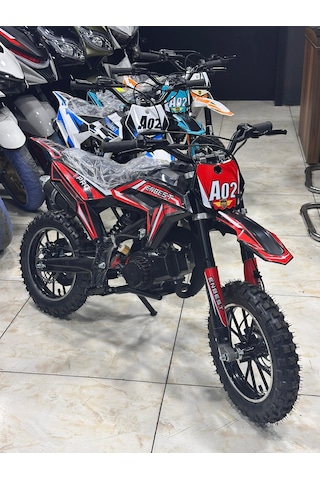 Enbest Benzınlı Çocuk Cros Motoru Hidrolik Frenler 7-17 Yaş Kırmızı