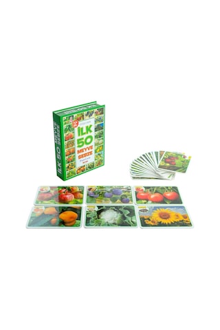 İlk 50 Meyve Ve Sebze Zeka Kartları Eğitici Kartlar Flash Card