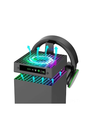 Jeehugo Xbox Series X İçin Rgb Isıtma Sistemi: 3 Seviye Hız Ayarlı Soğutucu Fan, Kulaklık Tutucusu Ve Usb Portu Diğer