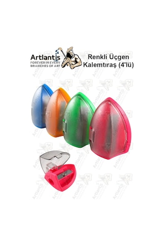 Kalemtraş 4 Adet Hazneli Standart Kalem Açacağı Plastik Kalemtıraş Fixpoint P-6027 Kalem Traş
