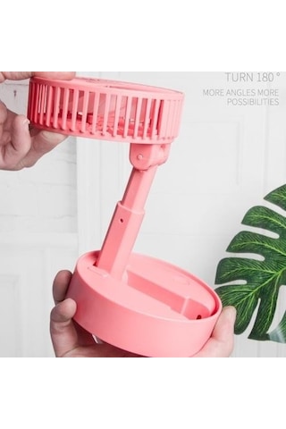 Geri Çekilebilir Ve Katlanabilir Taşınabilir Mini Fan Usb Şarj Akıllı Kişisel Aracı J763ny Pembe