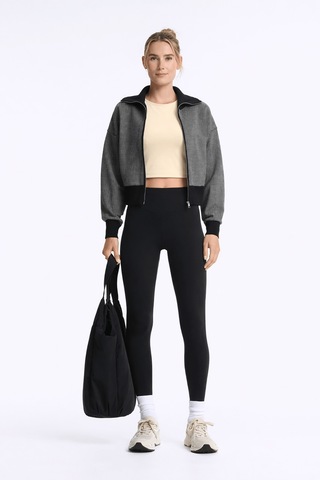 Fashion Friends Crop Fit Bisiklet Yaka Atlet Bayan Atlet 26y0713k1 Bej