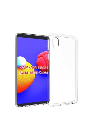 Rba Aksesuar Galaxy Uyumlu A01 Core Kılıf Rba Süper Silikon Kapak - Renksiz Çok Renkli