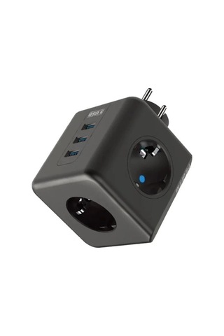 Isıya Dayanıklı Termal Akım Korumalı Ve Çocuk Korumalı 3 Priz Girişli 3 Usb Girişli Küp Priz 5365 Standart