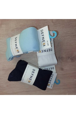 3 Adet Kışlık Pamuklu Desenli Erkek Çocuk Ve Bebek Külotlu Çorap-859 Mavi