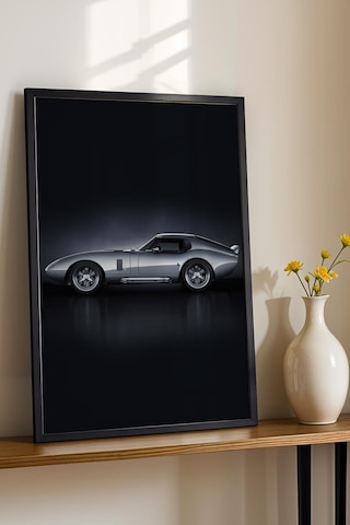 Saturn Shelby Cobra Daytona Coupe Çerçeveli Tablo Erkek Odası Ve Garaj Dekoru Classic Car Collection