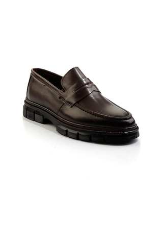 Kahve Hakiki Deri Erkek Loafer Ayakkabı E01795025641 Kahve