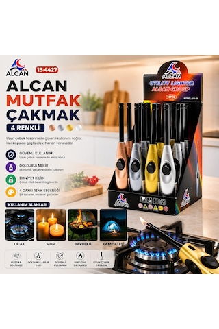 Alcan Us-49 Mutfak Ocak Çakmağı - Renkli Uzun Gövdeli- 16'li Paket Diğer