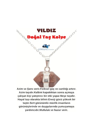 Sertifikalı Yıldız Taşı Doğal Taş Kolye Zincir Çok REnkli