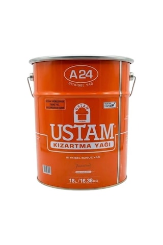 Ustam A24 Bitkisel Susuz Kızartma Yağı 18 L 16.38 Kg Teneke