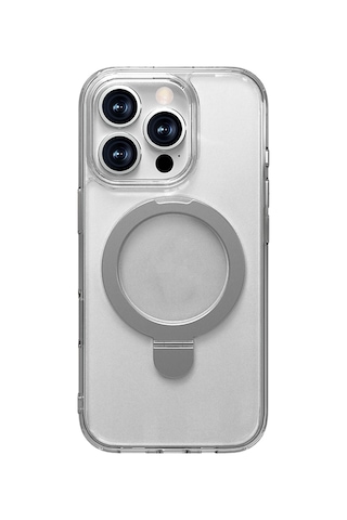Apple iPhone 16 Pro Max Kılıf Magsafe Uyumlu Raptic Air Stand Serisi Buzlu Transparan Standlı Kapak Şeffaf