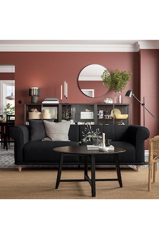 Ikea Antrasit Şık Kanepe - 3'lü Kanepe