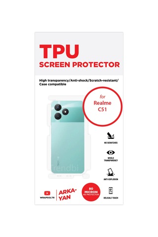 Realme C51 Arka Ve Yan Koruyucu Tpu Film