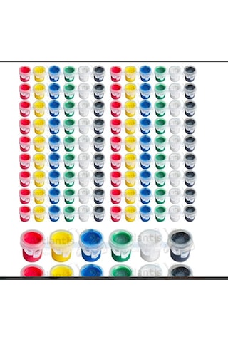Akrilik Boya 3 Ml 6 Renk100 Paket Mini Küçük Akrilik Boya Taş Ahşap Seramik Tuval Alçı Tuval