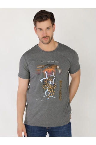 Roberto Cavalli Erkek Tshirt /M.Rob.0421.14022 K.Gri Koyu Gri