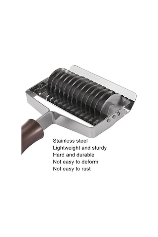 Primepickings 304 Paslanmaz Çelik Erişte Kılıcı, Kalınlaştırıcı, Mutfak Kullanımı, Alüminyum Saplı, 5mm Diğer