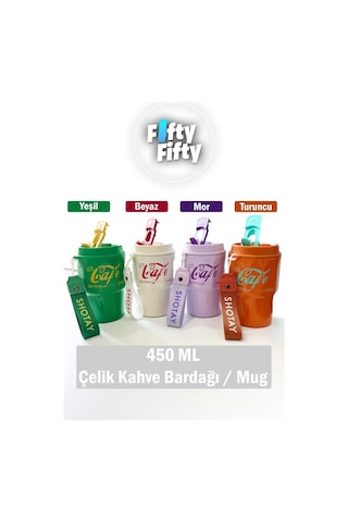 Shotay Çelik 450 Ml Kahve Bardağı / Mug 6 Saat Sıcak/soğuk Taşıma Askılı 001