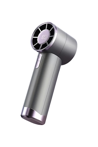 Mini Taşınabilir El Fanı 100 Hızı Turbo Masaüstü Fan Led Ekran İle Usb Pil Sey Mor