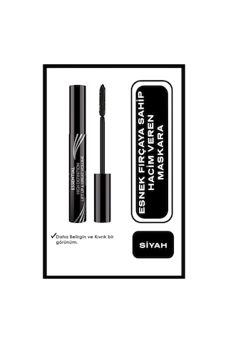 Essential Hacim Veren Maskara Siyah Ve Flash Liner Bordo Eyeliner Makyaj Seti