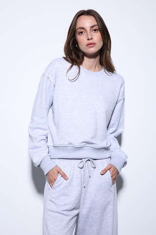 Antioch Basic Kadın Sweatshirt Ba25y920 Gri Melanj